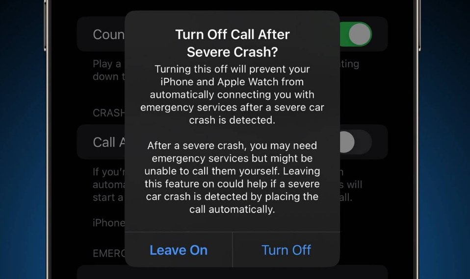 乌拉特中苹果14维修分享 iPhone 14 和 Apple Watch 上关闭崩溃检测 