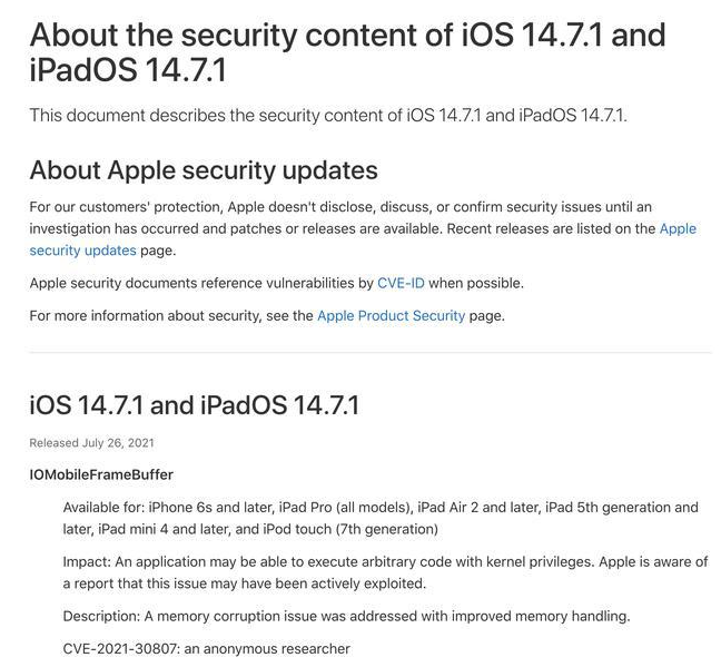 乌拉特中苹果手机维修分享iOS 14.7.1 正式版更新内容及升级方法 